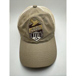Ducks Unlimited Ducks University Khaki Trucker Mesh Adjustable Hat Cap GR63